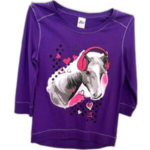 New Miss Attitude Purple Top Sports an Adorable Pony With Headphones M 10-12